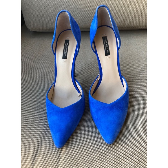 Zara blue suede pumps | Sz 38 | gently used - Picture 2 of 6